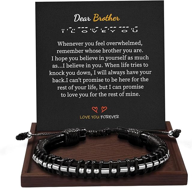 Inspirational Gifts for Men Morse Code Bracelets Mens Bracelets Graduation Gifts for Him Fathers Day Adjustable Leather Bracelet Motivational Birthday Annivesary Jewelry Stocking Stuffers for Men
