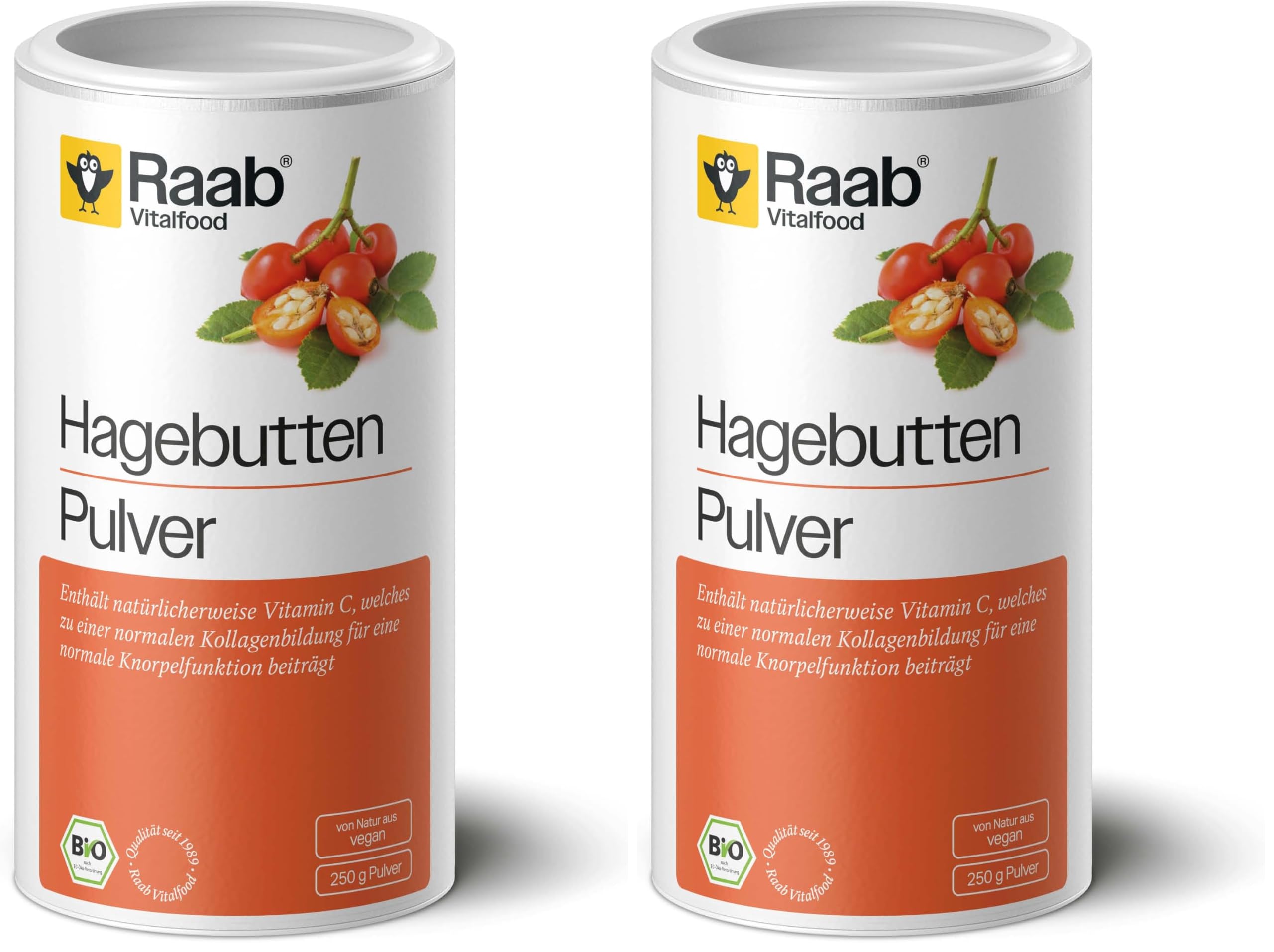 Raab Vitalfood® Bio Hagebutten Pulver (250 g) - Premium-Sorte AP-4® Hagebutte aus dem Süden von Chile, mit natürlichem Vitamin C für eine normale Kollagenbildung & Knorpelfunktion, ohne Zusätze