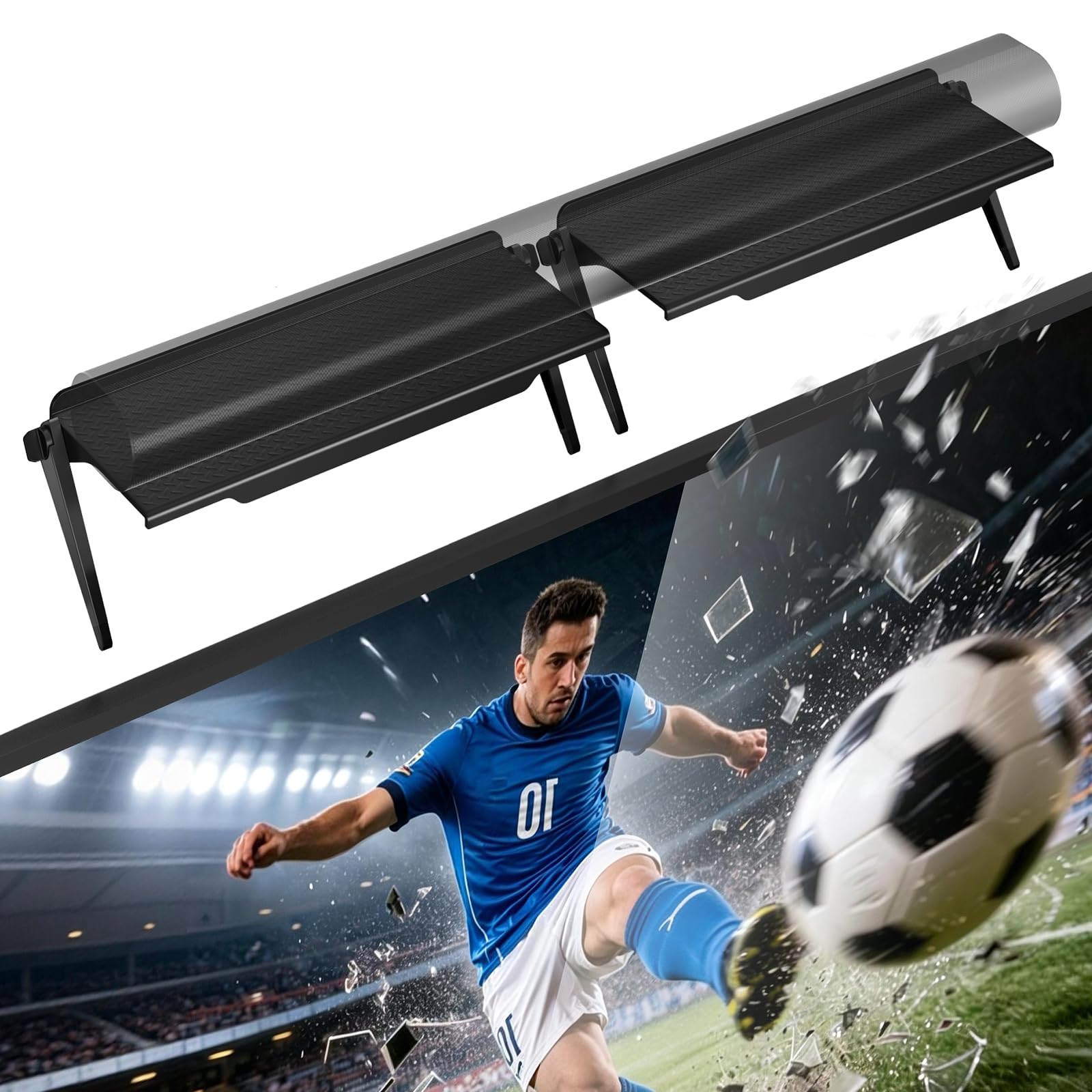 WALI Universal Soundbar Mount, 2 Pieces No Drilling TV Top Shelf