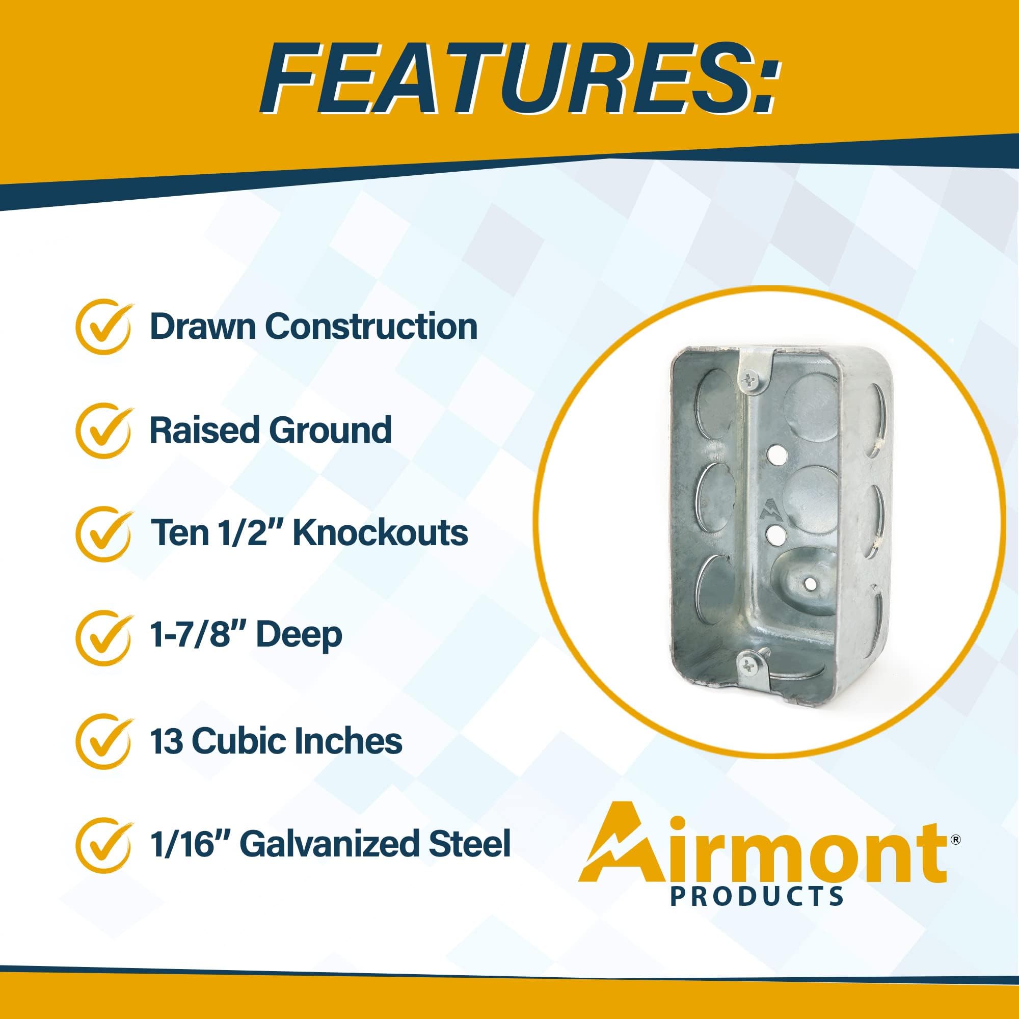 Boxes and Covers: 4x2 Inch Utility Electrical Box, Outlet Box