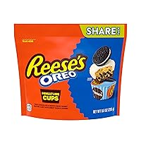 Vista 3 de REESE'S OREO Miniatures Milk Chocolate and White Creme Peanut Butter Cups, Candy Share Pack, 9 oz