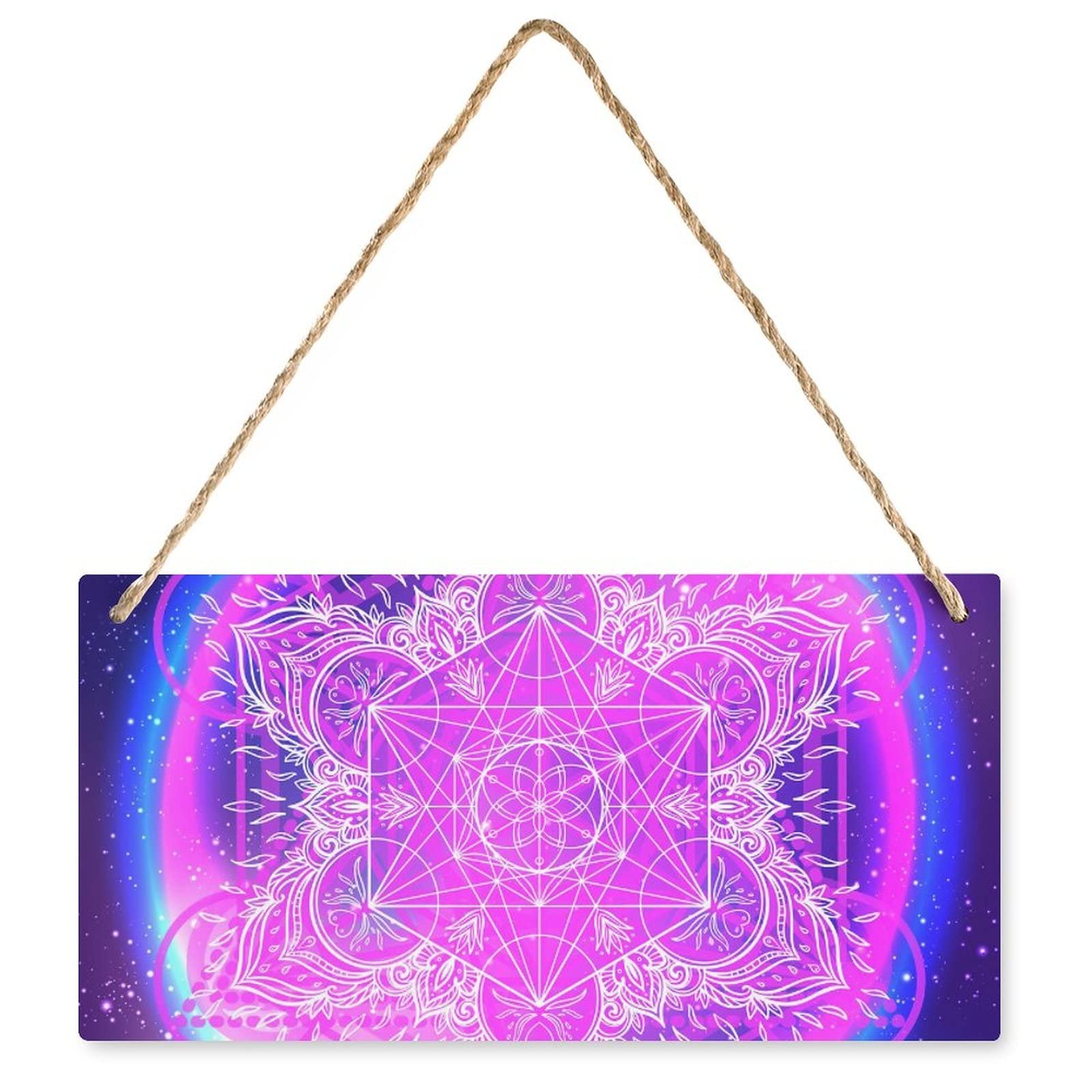 Metatron Cube Plaque en Bois Cadeau Spirituel Idée Déco Maison 25cm