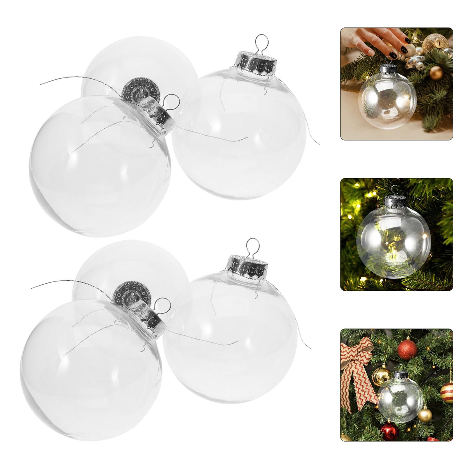 Cabilock 10stücke Weihnachtsbaumkugeln Transparente Weihnachtsbaum-hängedekoration Befüllbare Xmas Kugeln Festliche Ornamente Für Kreative Weihnachtsgestaltung