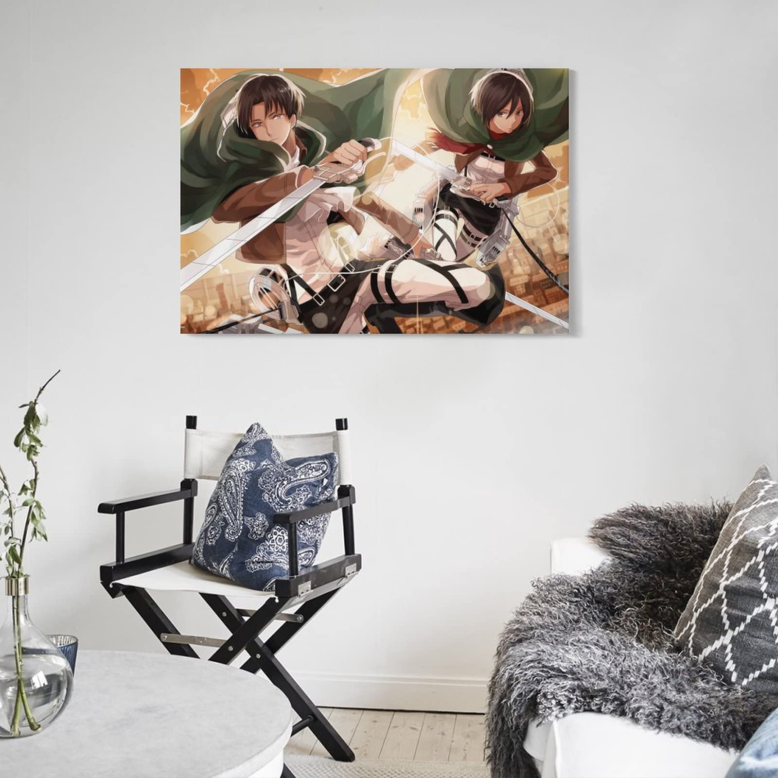 Amazon｜進撃の巨人 エレン・イェーガー ミカサ·アッカーマン 油絵