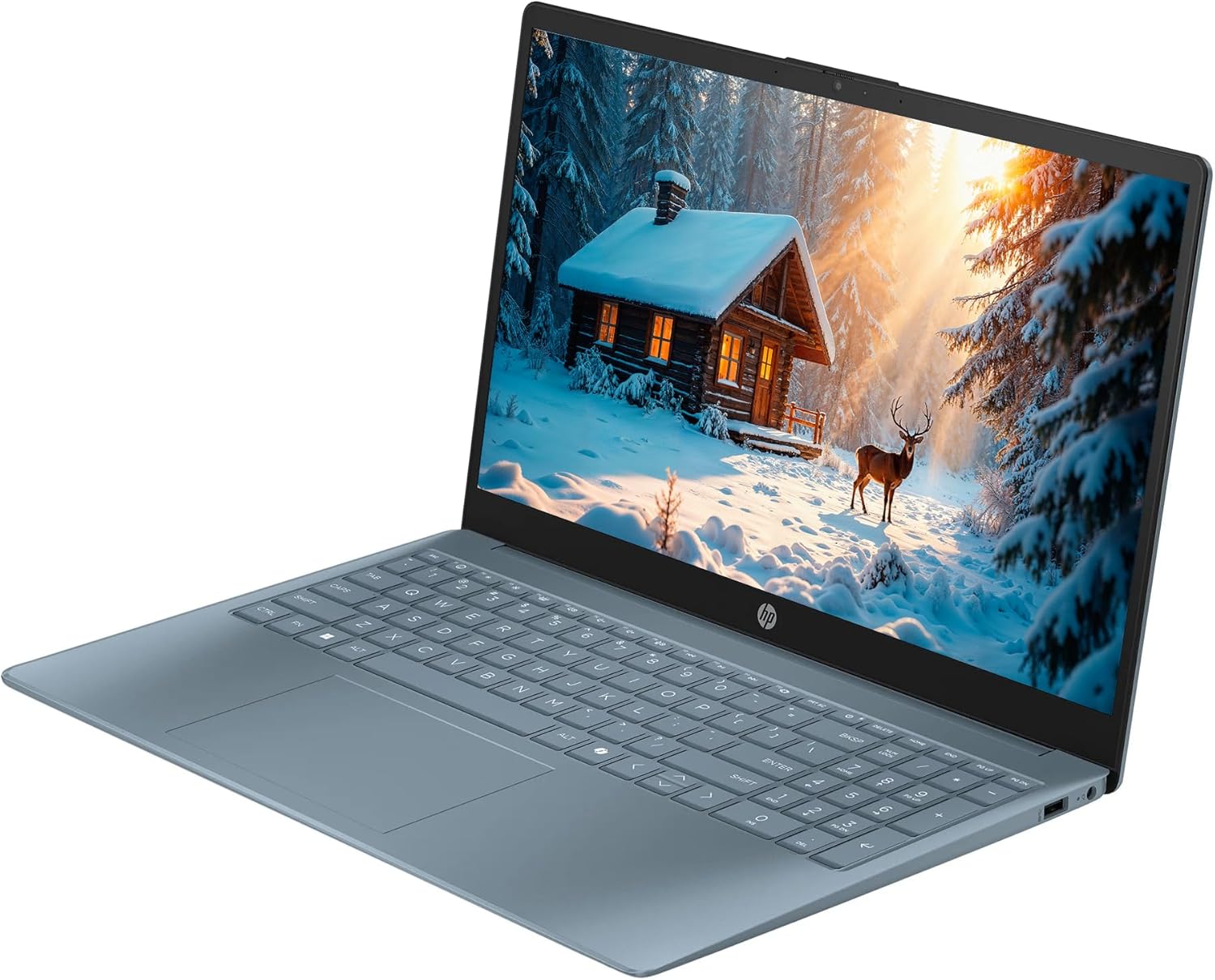 HP 15.6" Business Laptop Computer with Microsoft 365, 32GB RAM 640GB Storage (128GB SSD + 512GB External), Windows 11, Intel N200, SageNova Earphones & Docking Station, Moonlight Blue