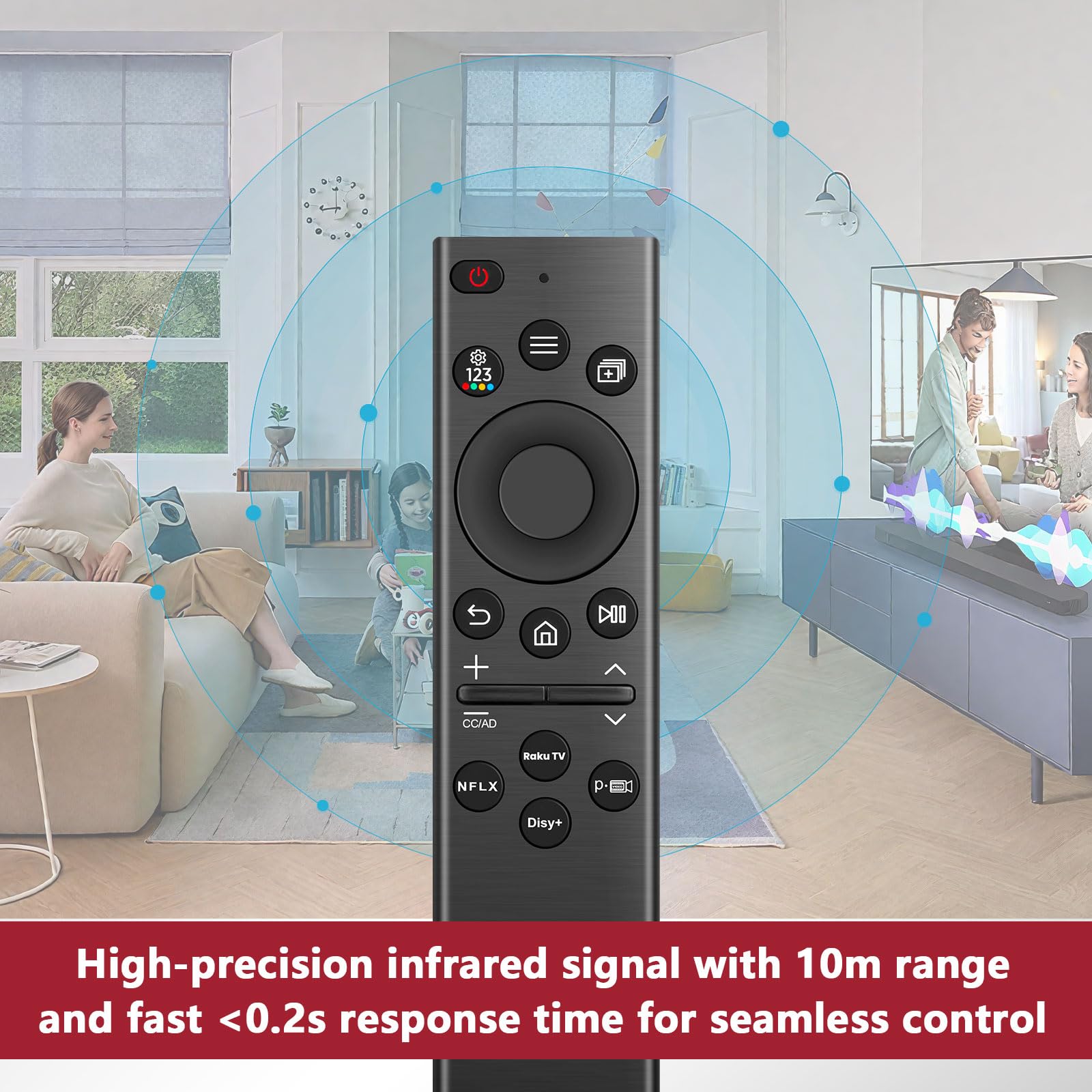 Télécommande Universelle pour Samsung Télévision – Télécommande Remplacement Compatible avec Samsung Modèles, Smart TV, LED et LCD – Fonctionne sans Programmation