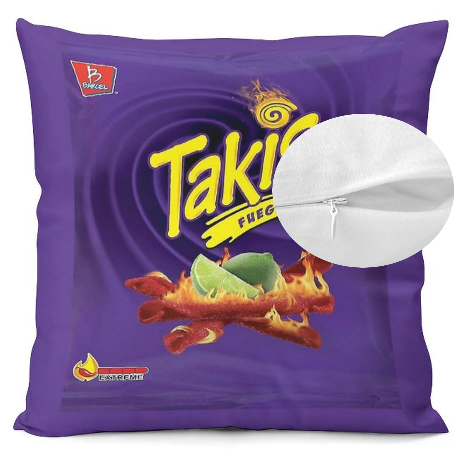 3D Funny Realistic Food Throw Pillow Covers 18"X18" Home Decor Living Room Cushion Cover Bedroom Pillowcase Dormitory College for Bed Sofa Couch