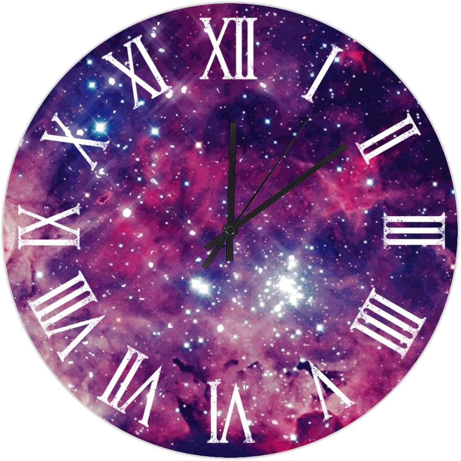 UFunhome 15Inch Wall Clock Retro Clock Starry Galaxy