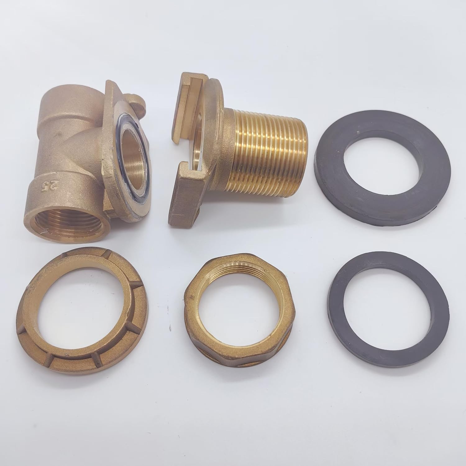 Brass Pitless Adapter For Submersible Well Pump 1-1/4" ",Fits Well Casing Sizes 5"-8", Casing Hole 2-1/8" ", Drop and Discharge Pipe 1-1/4" TRALLYER