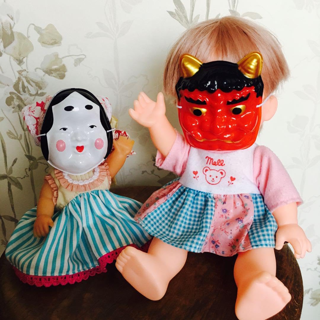 Amazon | ドールサイズ節分鬼＆おかめお面セットおめん | めんこ