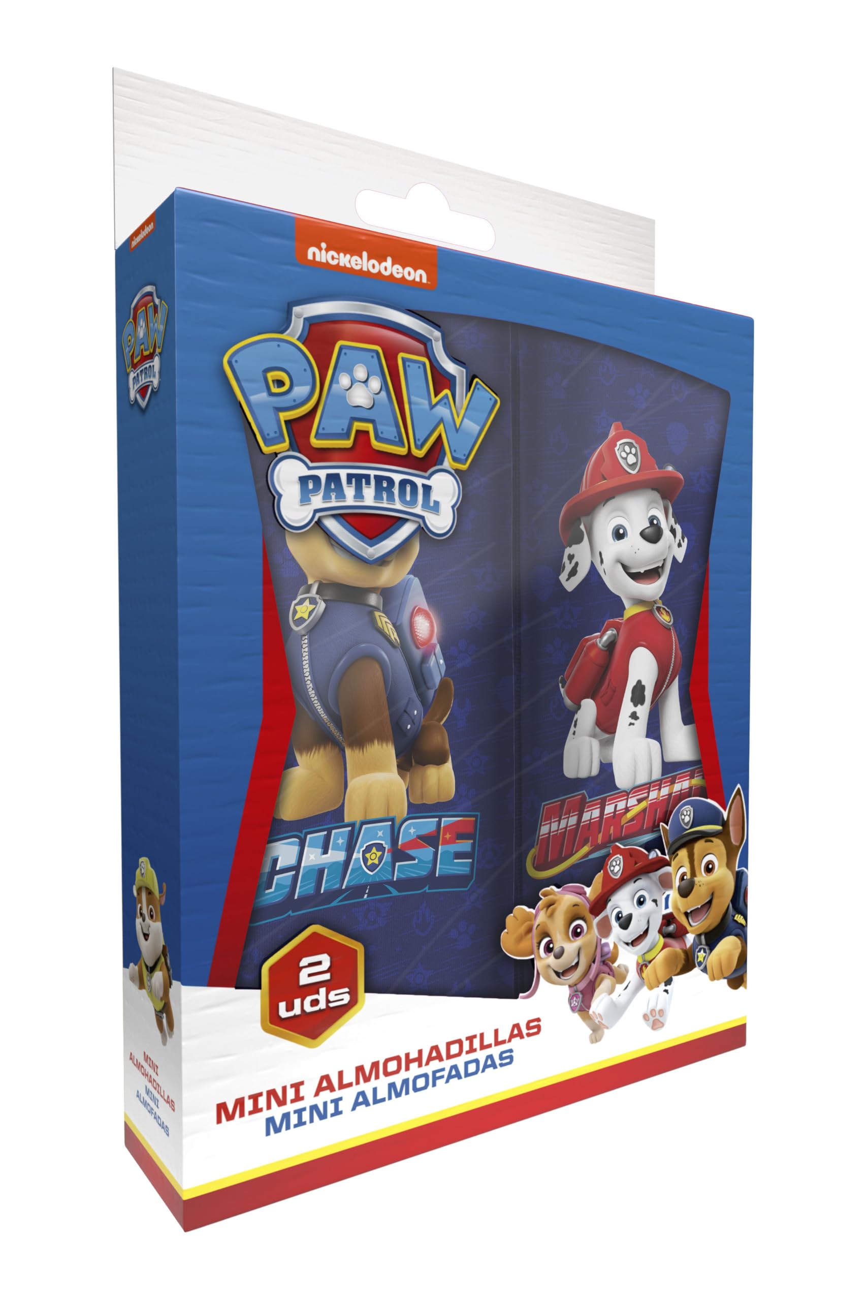 PAW PATROL Zestaw 2 mini nakładek na pasek dla chłopców z Chase i Marshallem nakładki na pas dziecięcy z figurkami Chase i Marshall. Idealne do pasów bezpieczeństwa dzieci. Wyjątkowo wygodne i