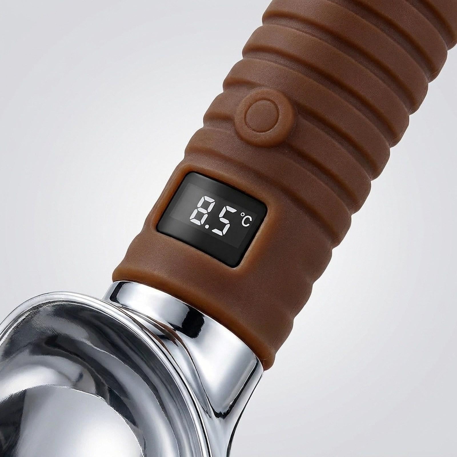 Cuillère à Glace Électrique Manche Confortable Affichage Numérique Intégré Matériau Alliage de Zinc et PC Fonction Auto-arrêt Adaptée Cui, Brun Foncé