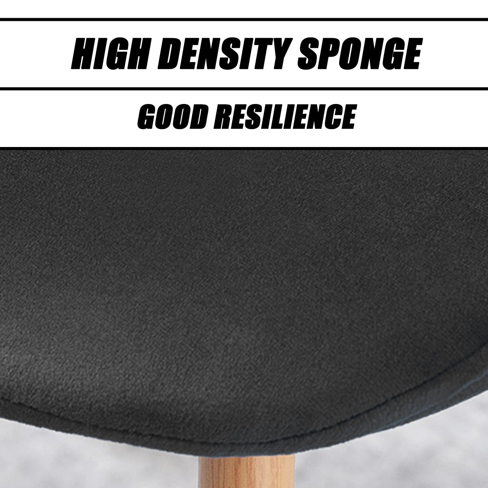 N/A - Set di 2 sedie da pranzo in velluto verde moderne con gambe in metallo, ergonomiche con schienale alto, design senza braccioli, ideali per soggiorno, camera da letto, ristorante, eleganti sedie