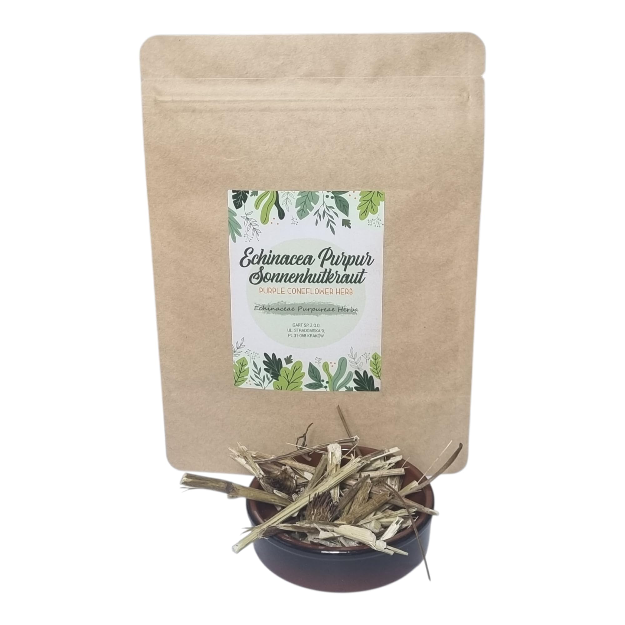 IGART FOOD & WOOD Echinacea Purpurea Erba Tagliata Essiccata Origine Polacca Ingrediente Botanico per Infusi e Tisane Confezione Doypack Richiudibile (5kg)