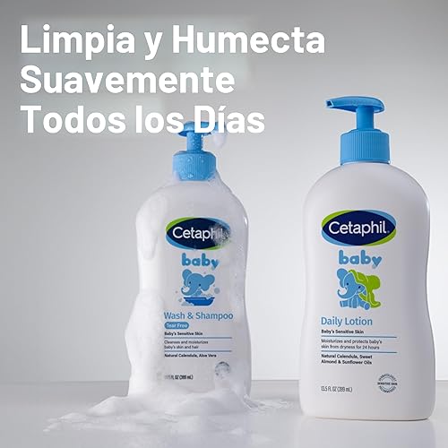 Miniatura 5 de Cetaphil Champú y gel de baño para bebé con caléndula orgánica, sin lágrimas, hipoalergénico, ideal para uso diario, probado por dermatólogos, 7.8oz