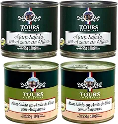 Atum em Lata Sólido Tours em Azeite de Oliva e Azeite com Alcaparras - 4 Un. - 255g