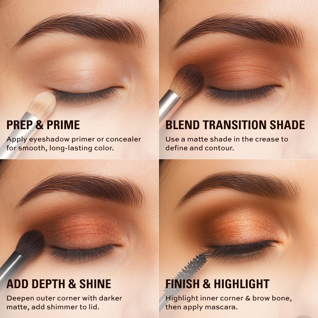 Revolution Beauty Forever Flawless paleta cieni do powiek, 18 pigmentowanych matowych i błyszczących kolorów, wegańskie i nieokrutne, brązowe