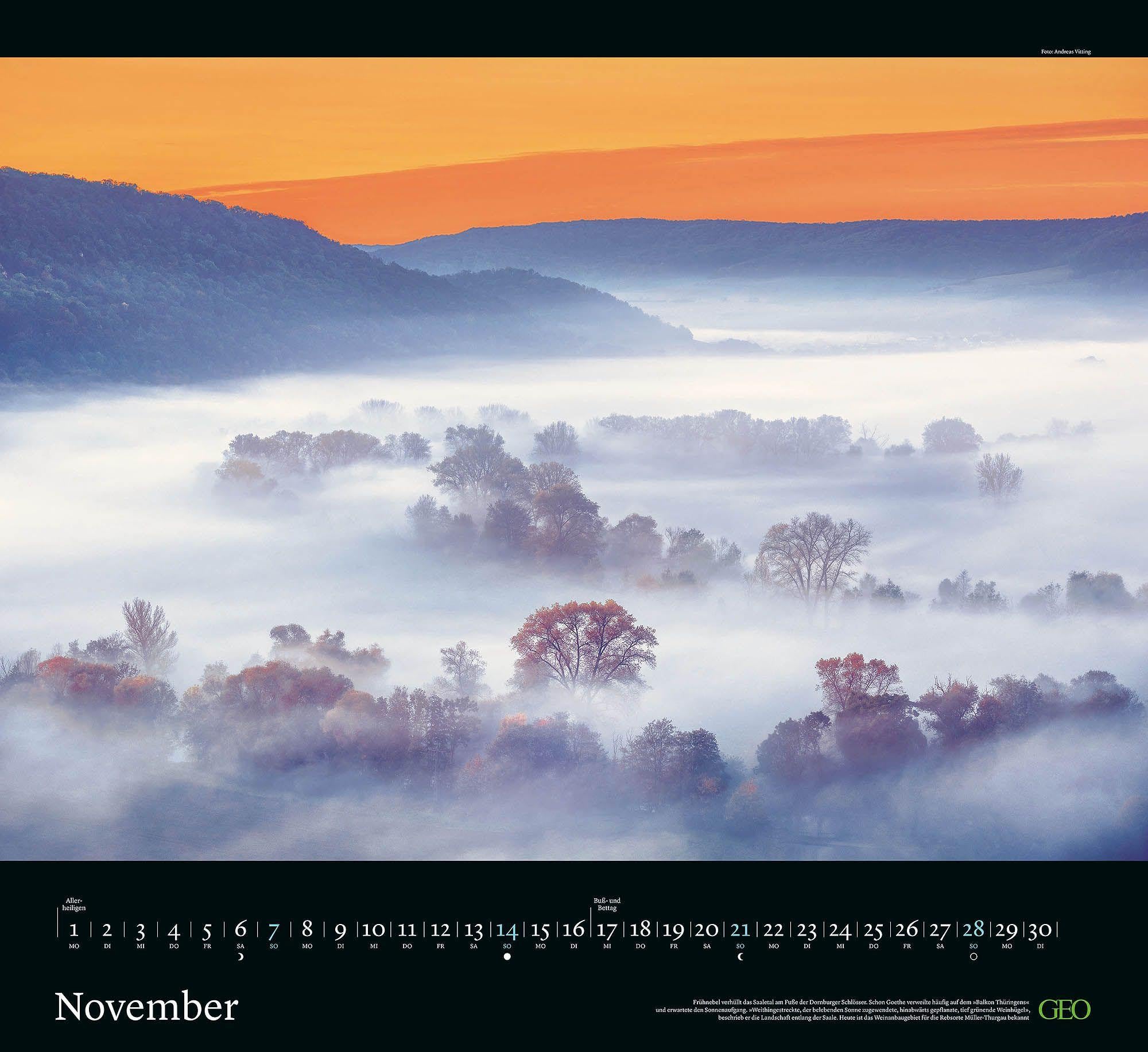 GEO Naturwunder Deutschland 2027: Wandkalender 60x55 cm mit 12 Fotografien, deutschem Kalendarium und Spiralbindung