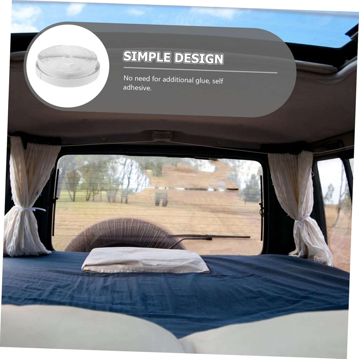 1set Strong Double-Sided Self-Adhesive Hook and Tape for Carpets Curtains and Mats Versatile Strips for Easy Installation and Secure Fixing Home and Automotive Use