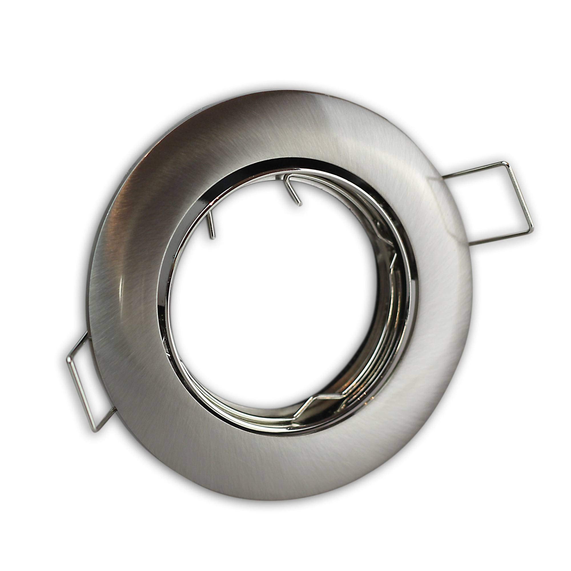 6x Faretto LED da incasso a LED bianco caldo 5 watt 230V acciaio inossidabile spazzolato piatto - da incasso - apparecchio in alluminio, orientabile e dimmerabile - Ø 75-80mm forato