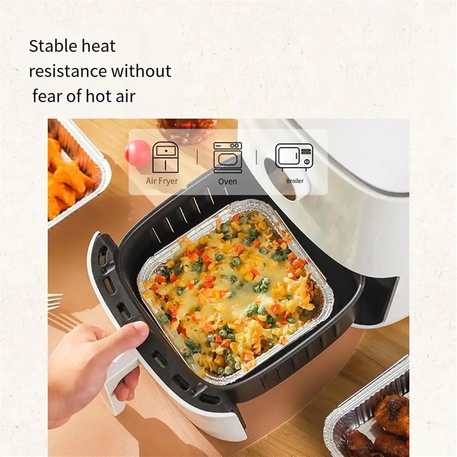 Silver Foil Food Container, 20Pcs Aluminum Tin Foil Baking Pans Bakeware Square Aluminum Trays Practical Sliver Foil Pans Turkey(6x6inch)