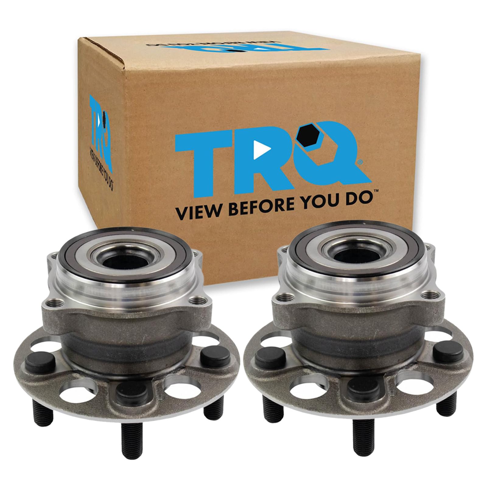 TRQ Rear Left and Right Wheel Bearing and Hub Assembly Set 2 Piece