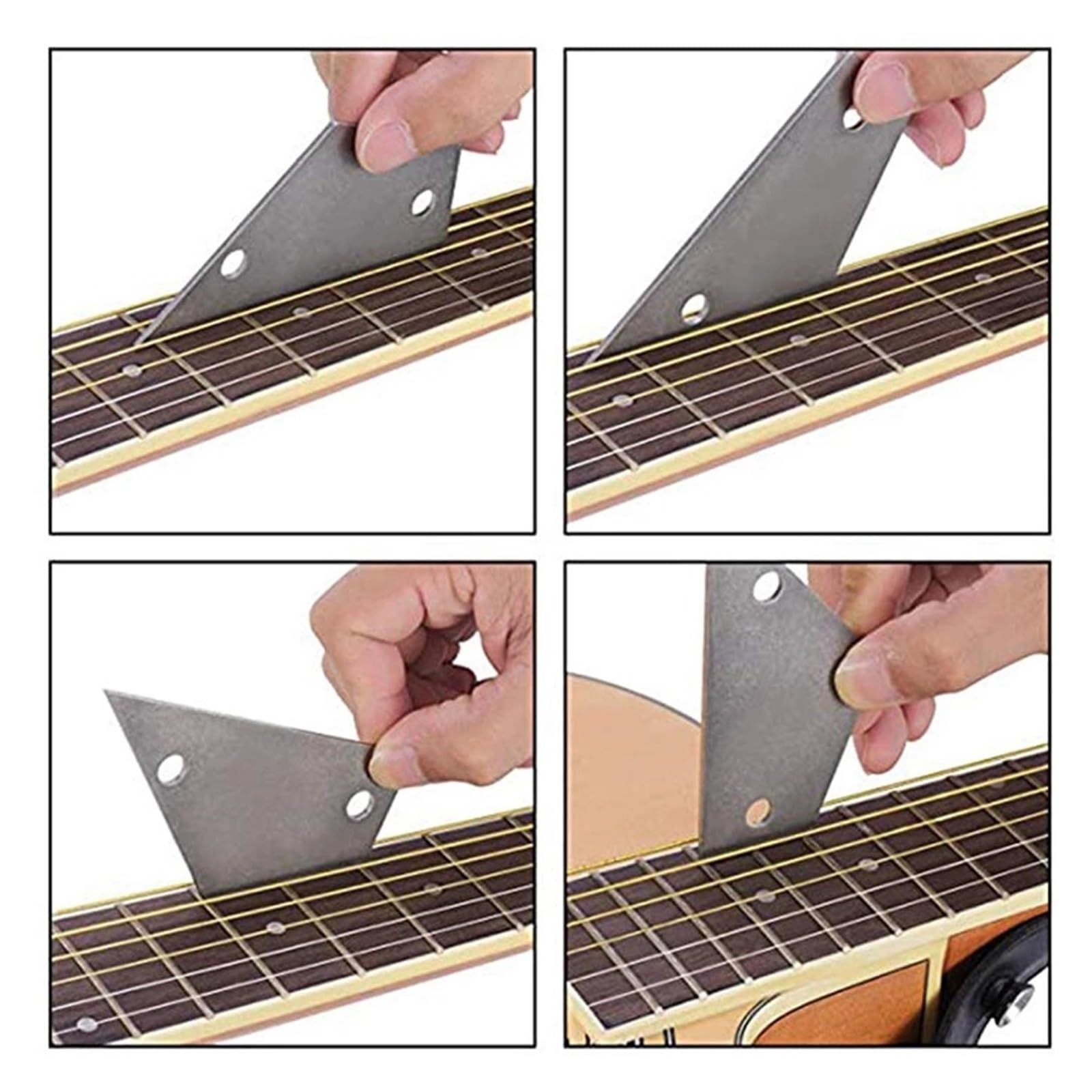 narzędzia do robienia gitar Zestaw Narzędzi Do Naprawy Gitary Podstrunnica I Progi Szlifowanie Trójkątna Linijka Przekładka Kamień Szlifierski Akcesoria Do Instrumentów Muzycznych