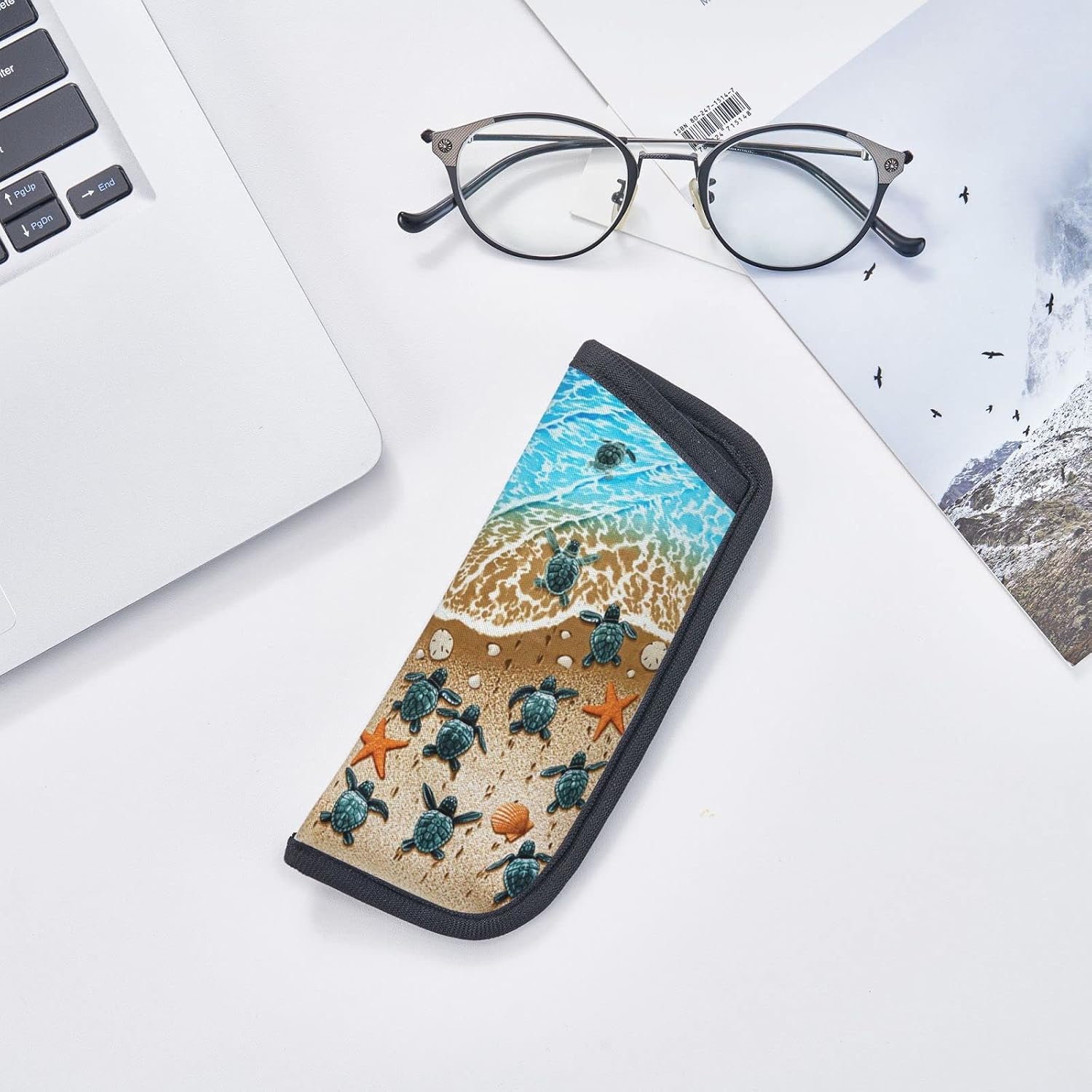 Vintage Green/Yellow Birds Strawberry Floral Art Eyeglasses Bag Sunglasses Bags for Women Girl Men
