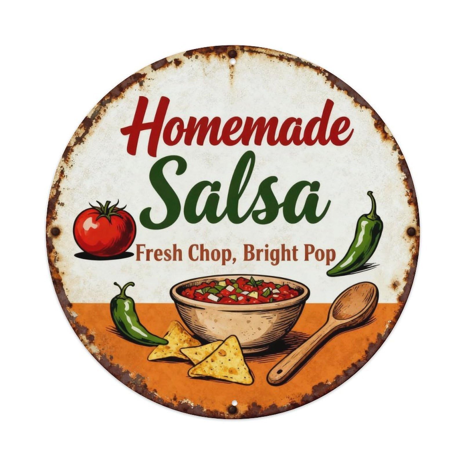 Homemade Salsa Kitchen Decor Metal Tin Sign Plaque