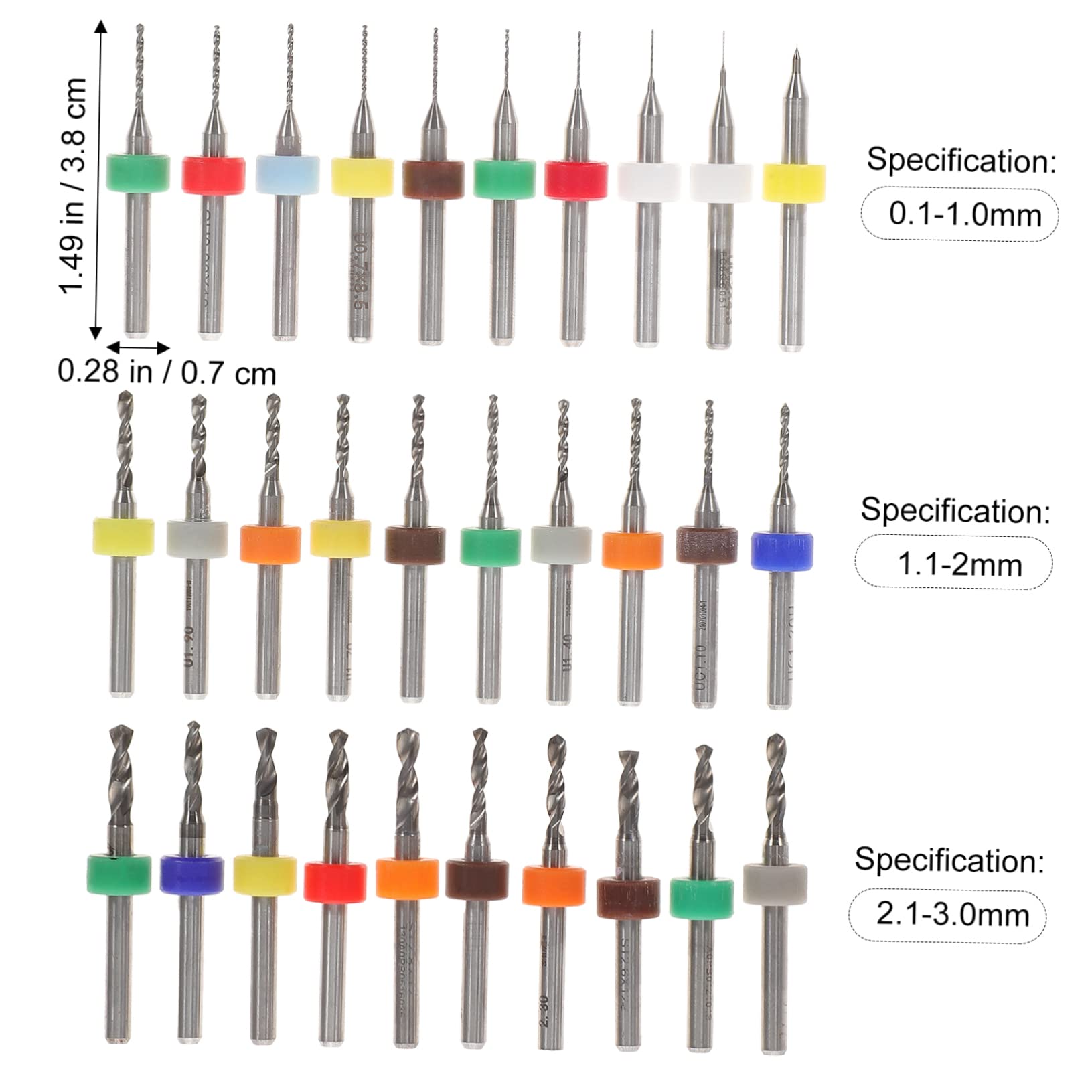 HOLIDYOYO 30pcs Metric Drill Bit Set Jewelers Drill for Jewelry Making Tungsten Steel Accessories