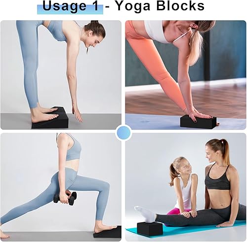 Miniatura 3 de Paquete de 2 bloques de cuña para sentadillas elevadas en el talón, levantamiento de pesas, estirador de pantorrillas, tabla inclinada para