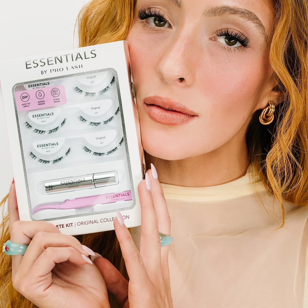 Essentials by Pro Lash™ Natural Lash Extension Kit – Everyday Length Lash Clusters, DIY At-Home Extensions for Beginners, Lightweight False Lashes, Waterproof Wear