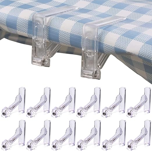 DHYLRICHER 12 Pieces Transparent Clear Tablecloth Clips