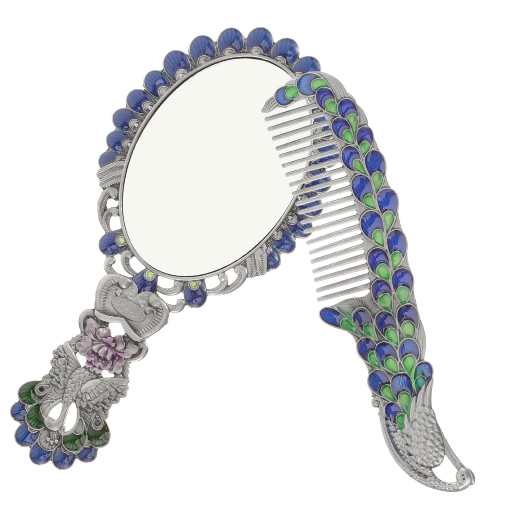 Miroir vintage en métal pour retouches maquillage en voyage