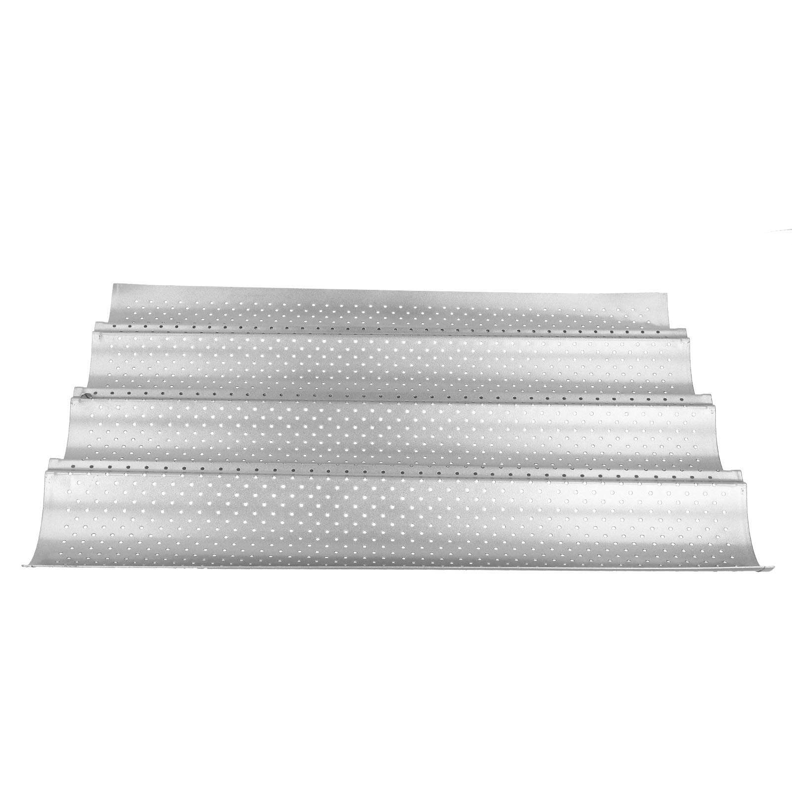 HERCHR Teglie forate per baguette, teglia in acciaio inossidabile per baguette francesi Pane Pane italiano Accessori da cucina(4-ROW)