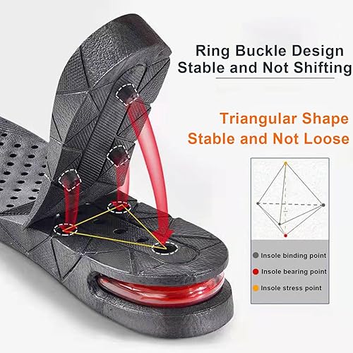 Miniatura 3 de Plantillas de aumento de altura para hombres, inserciones de altura de zapatos para hacerte más alto, suelas de elevación invisibles multicapa para