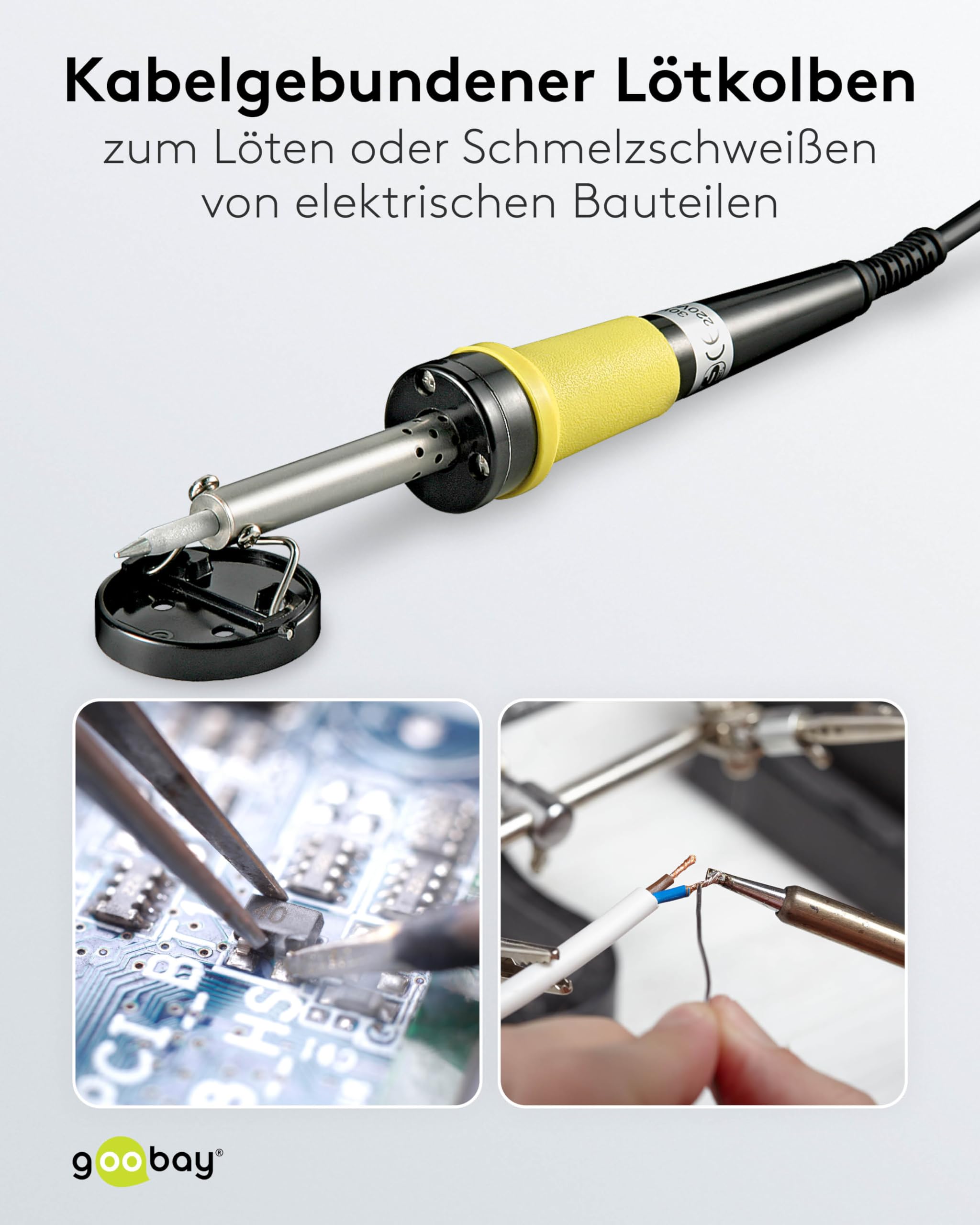 TOTAL - 60W elektrische soldeerbout met snoer en rechte punt - Warmt op in 3-5 minuten - Inclusief standaard - 220-240V - Geschikt voor knutselprojecten TOTAL - 60W elektrische soldeerbout met snoer en rechte punt - Warmt op in 3-5 minuten - Inclusief standaard - 220-240V - Geschikt voor knutselprojecten