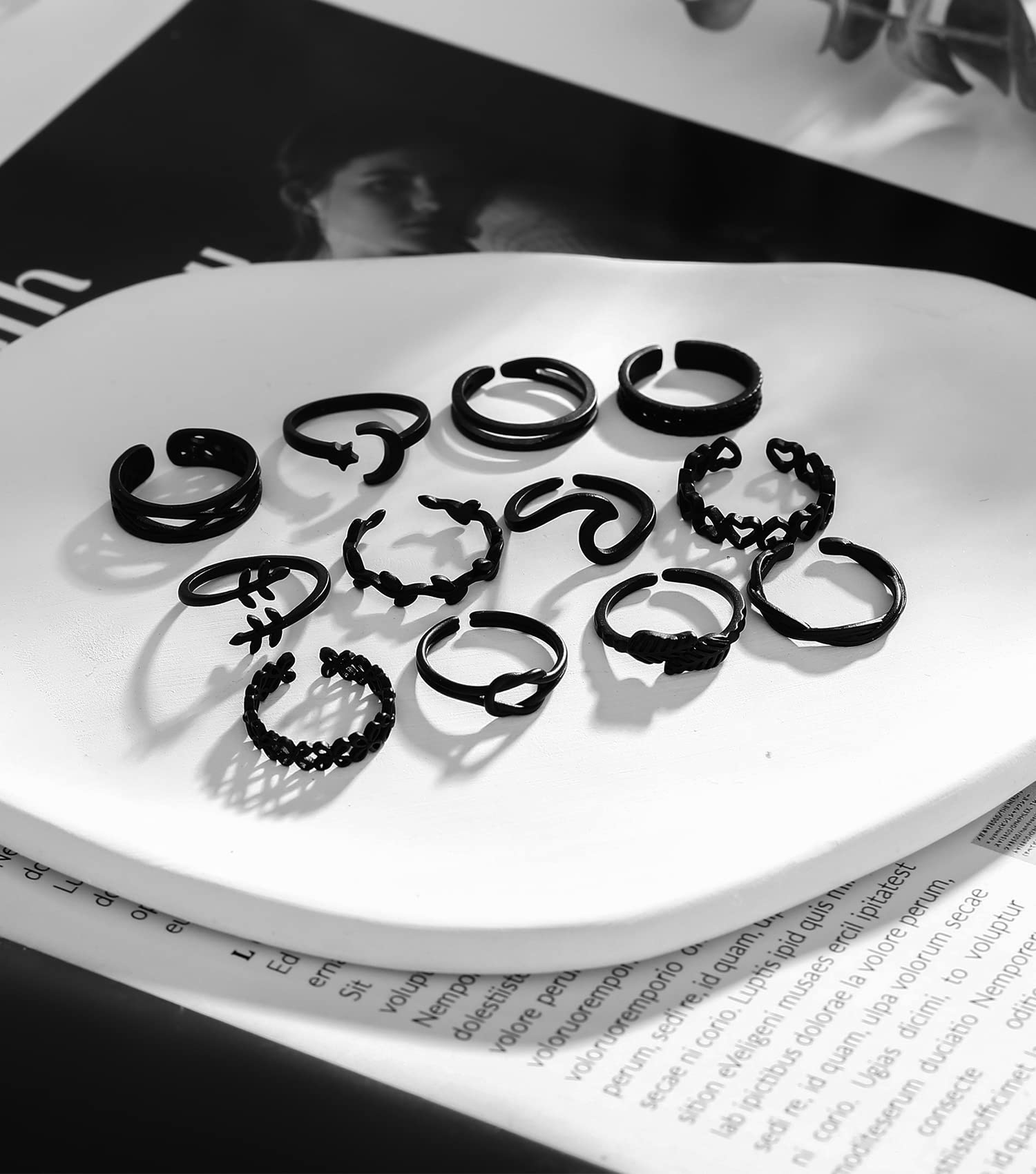 KOHOTA 12PCS 18K placcato oro regolabile anelli per le dita dei piedi per le donne estate spiaggia aperto Toe anelli set fiore freccia coda mignolo anelli piedi nudi gioielli piede