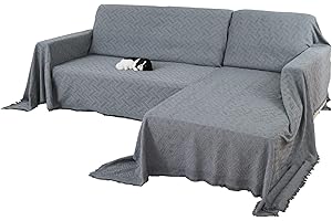 Eismodra Sectional Couch Covers, L Shape Sofa Slipcovers for dogs, 3 Cushion furniture Protector