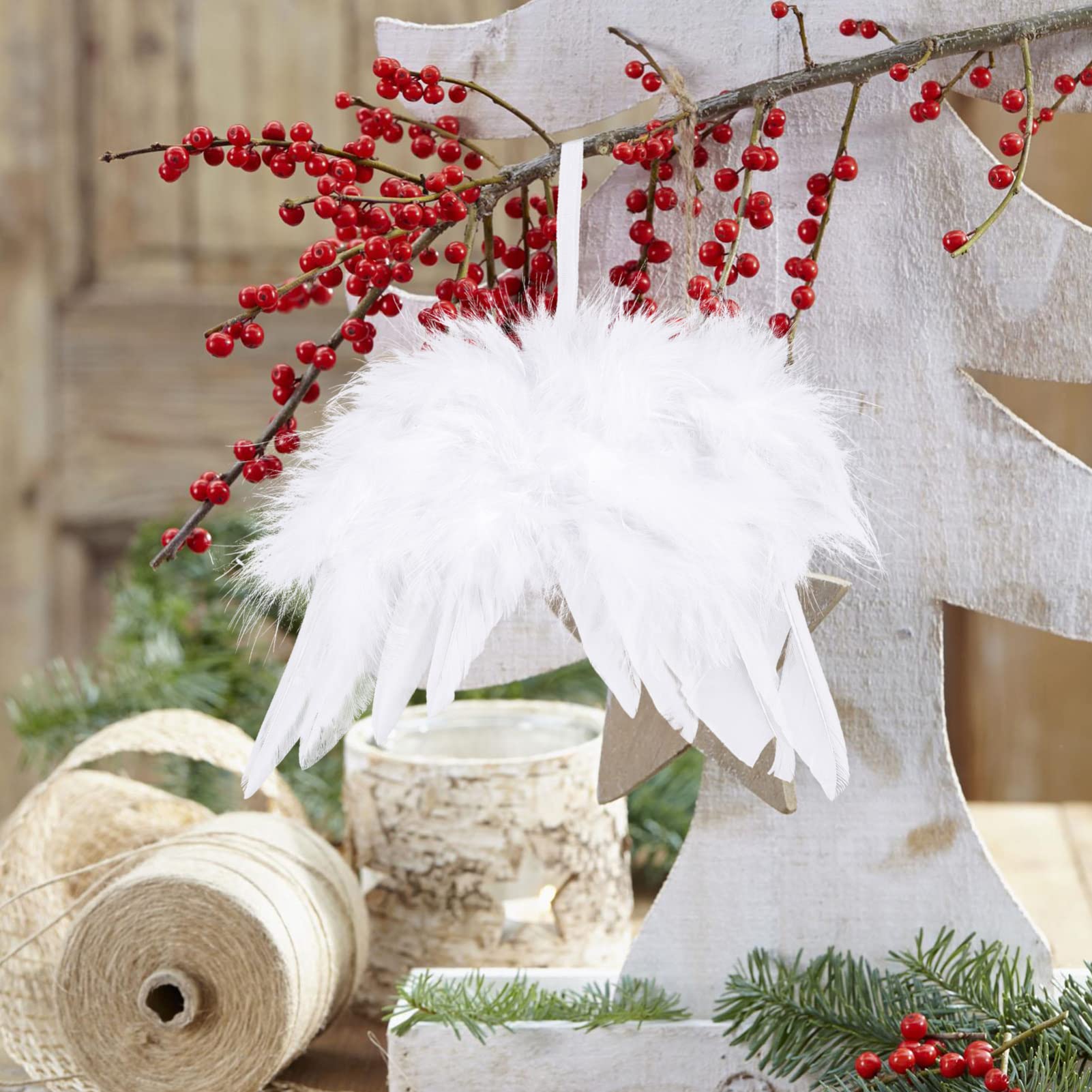 Healeved Uds Alas De Ángel Colgantes Árbol De Navidad Alas De Ángel Decoraciones para Árboles De Navidad Colgantes Decoración