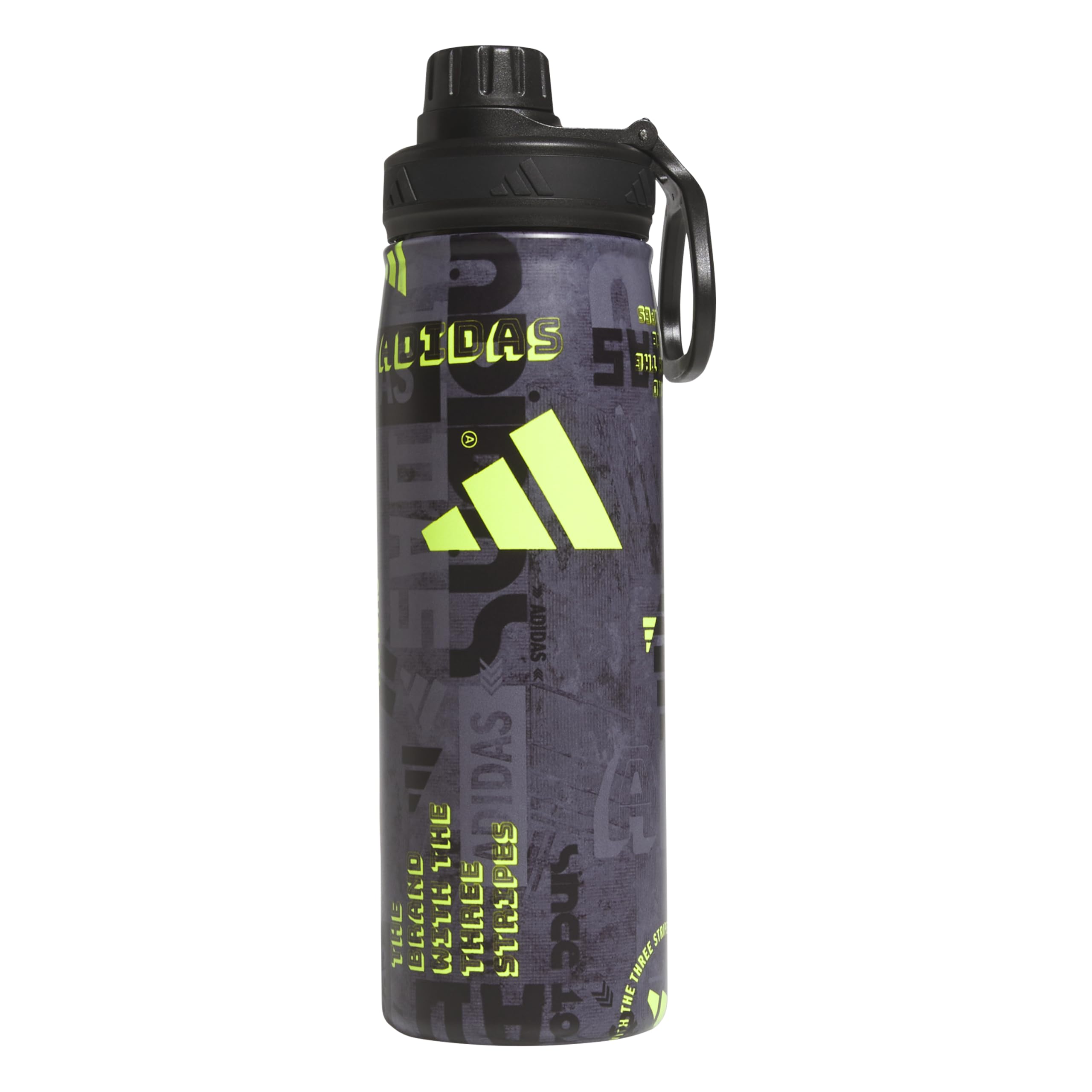 adidas Metal Water Bottle 600 mL, Upscaled Mix-black/Lucid Lemon Yellow/M, 600 ML