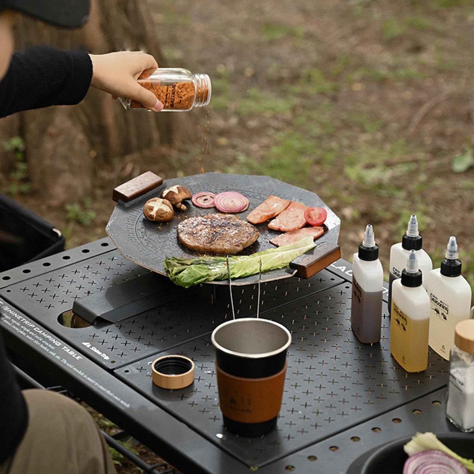 Trovy Camping Standing Pouch - Juego de tarros de especias con botellas de