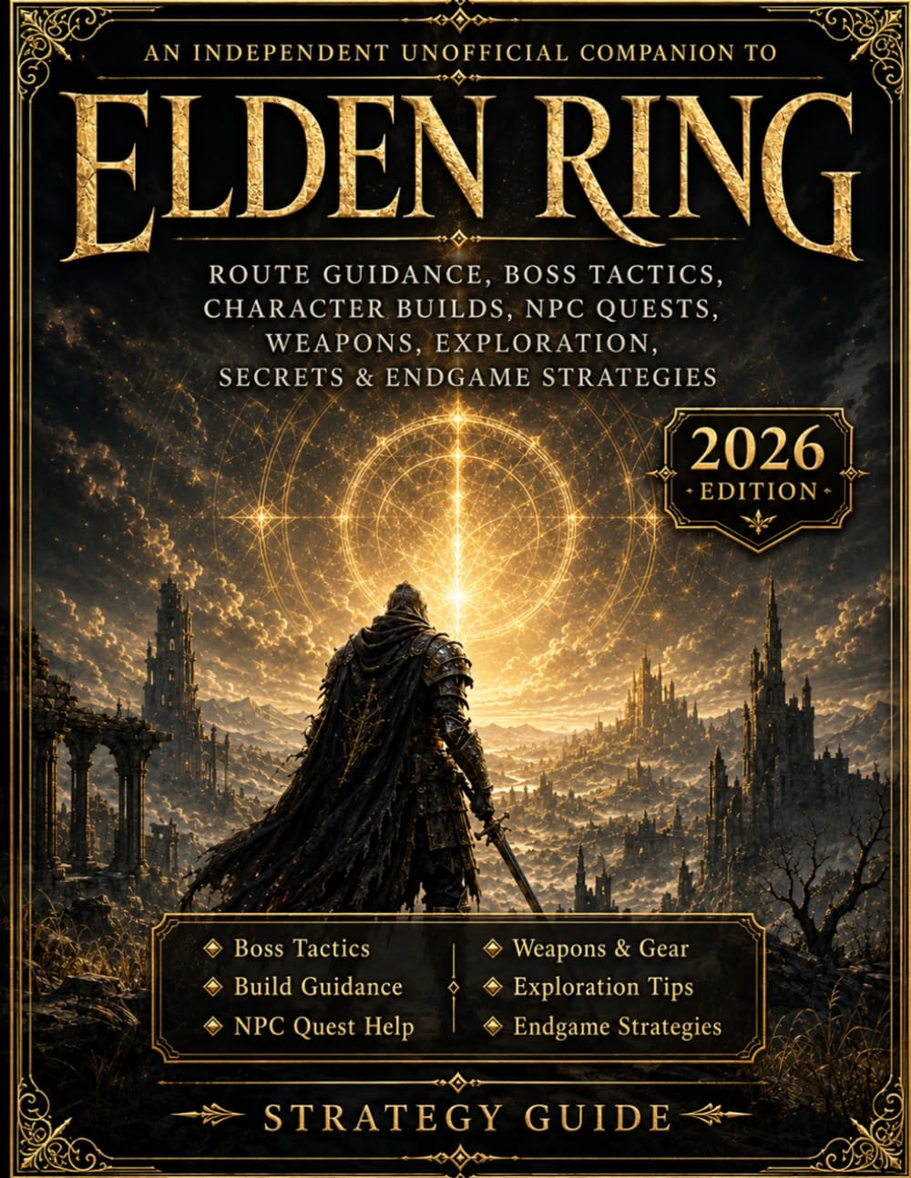 An Independent Unofficial Companion to Elden Ring: Route Guidance, Boss Tactics, Character Builds, NPC Quests, Weapons, Exploration, Secrets & Endgame Strategies