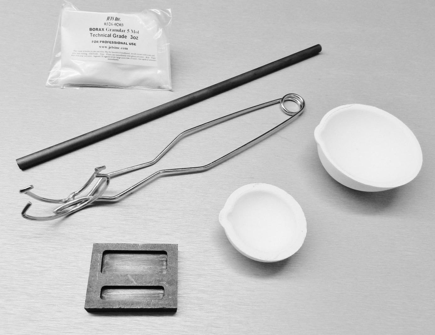 Torch Melting Kit Gold Silver Set 2 Italian Crucibles Tong