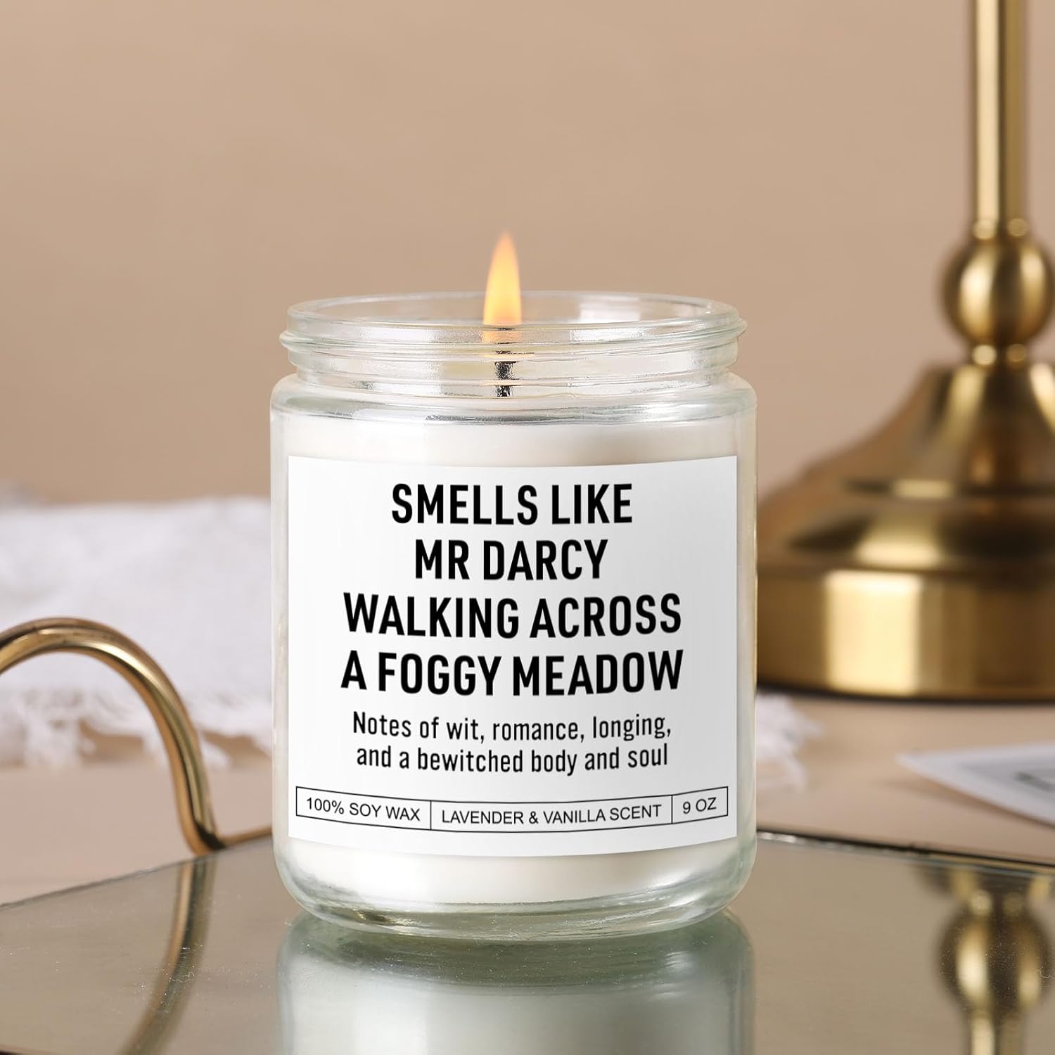 Mr Darcy Reading Candle, Pride and Prejudice Gifts, Bookish Merch & Decor, Jane Austen Gifts, Funny Mothers Day, Birthday, Literary Presents for Classic Literature Book Lovers, Readers - Image 5