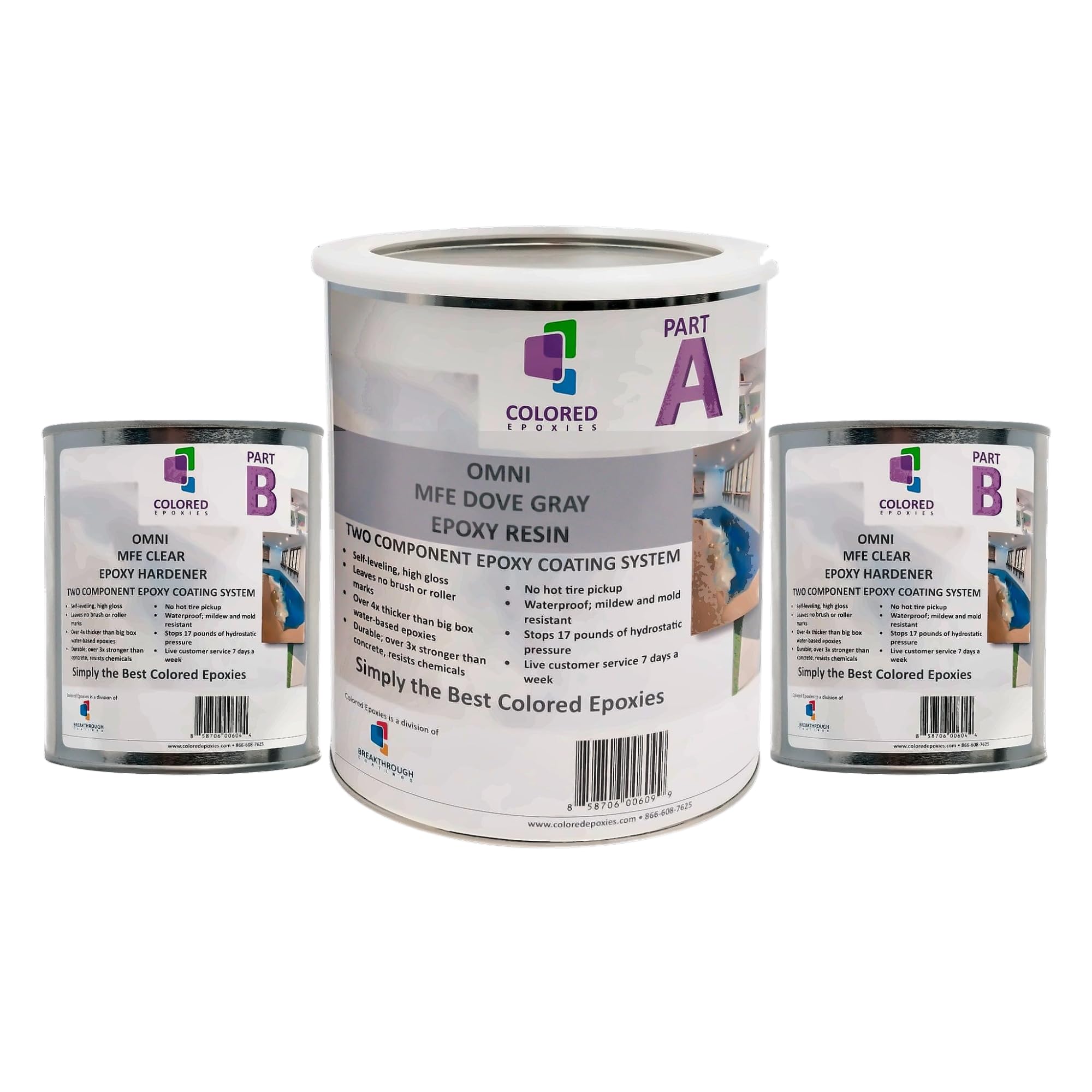 Colored Epoxies Dove Gray Garage Floor Epoxy Kit, 1.5 Epoxy Resin Gallon