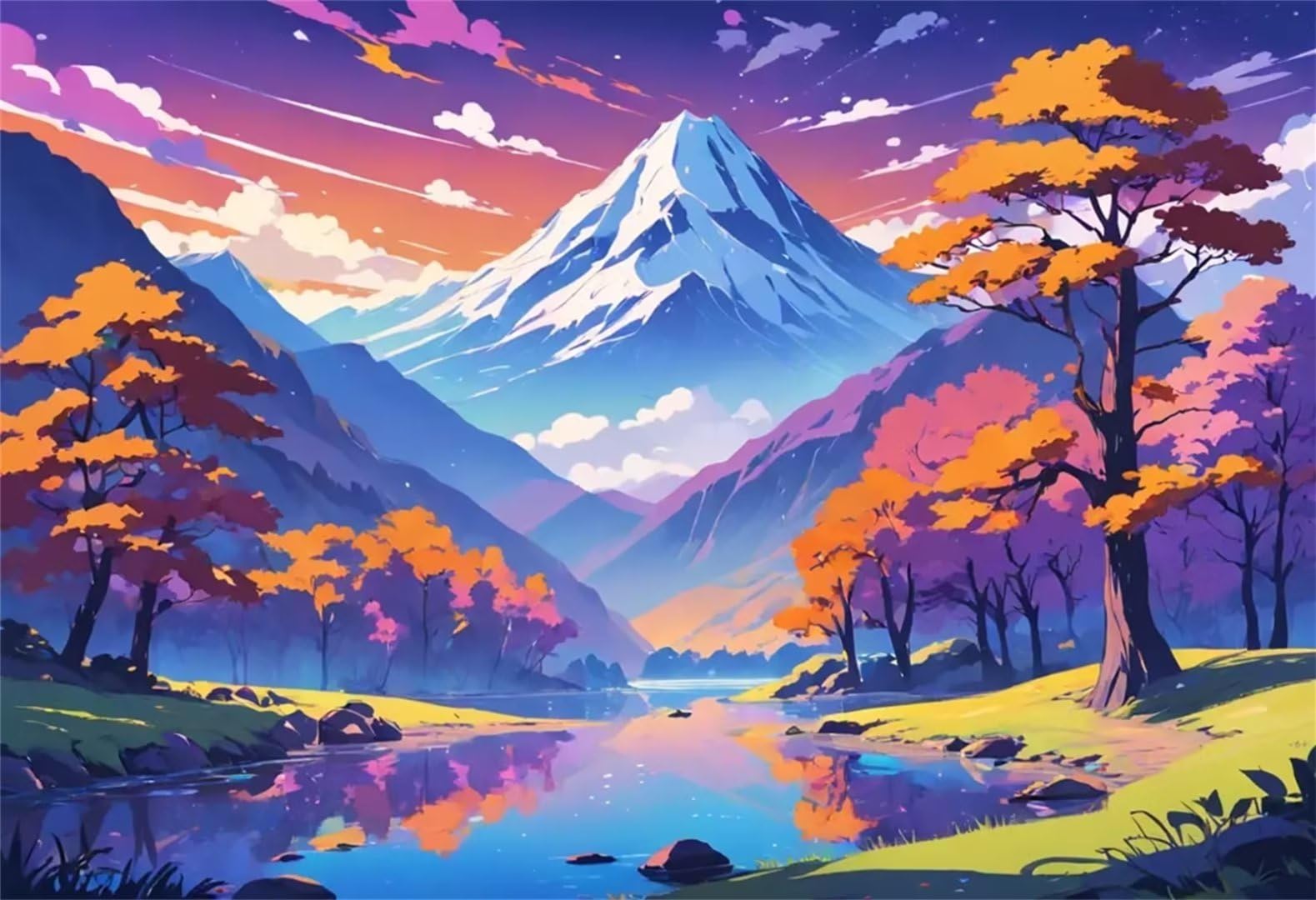 Paysage coloré diamant kit enfants et adultes pour décoration murale salon