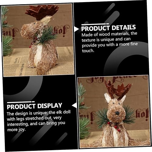 Miniatura 3 de Abaodam Adornos de alce de Navidad, figura de alce de Navidad, decoración de chimenea, decoración de reno, adorno de Navidad, decoración de mesa de