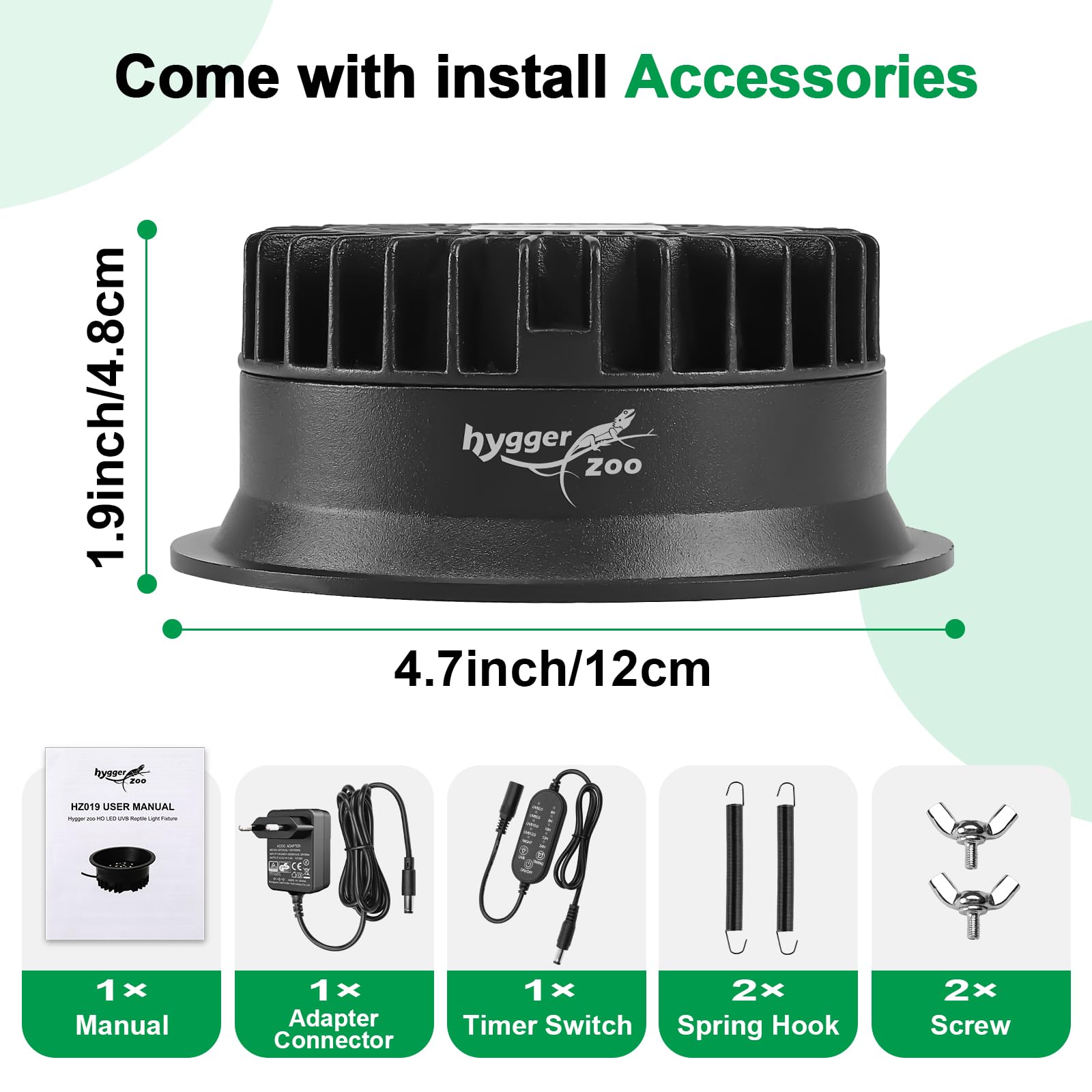 Lampada LED UVB per rettili foresta ＆ deserti 5W dimmerabile UVB con timer | Luminosità regolabile UVB, lampada a LED a risparmio energetico, lampada per rettili e anfibi, tartarughe e barbute