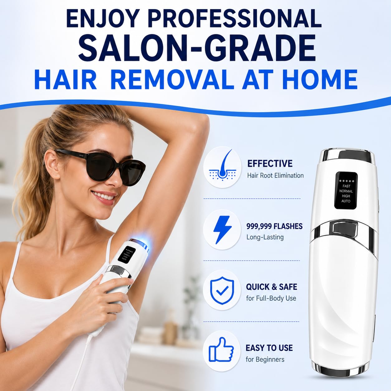 IPL Epilierer damen, Laser haarentfernung mit Kühlfunktion, MAX 21J, 999,999 Lichtimpulse, Schmerzfreie IPL Haarentfernungsgerät für Frauen, Männer, Achseln, Bikini, Beine, Körper